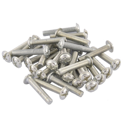 Harfington Uxcell Cabinet Dresser Drawer Stainless Steel Pull Knob Handle Silver Tone 30 Pcs