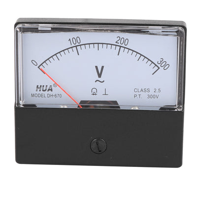 Harfington Uxcell DH-670 AC 0-300V Rectangular Analog Volt Voltage Needle Panel Meter Voltmeter