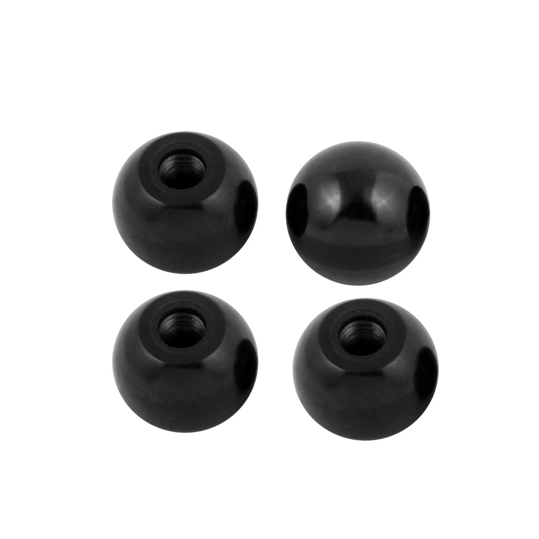 uxcell Uxcell 4Pcs Black Plastic Round Handle Ball Knob M10 Threaded 35mm Dia Machine Tools