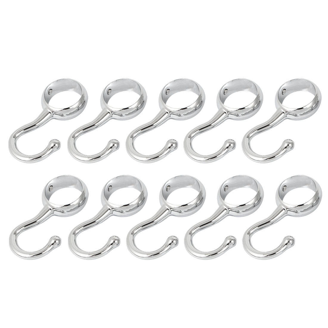uxcell Uxcell 25mm Dia Round Tube Wardrobe Hanging Clothes Garment Rail Hanger Hook 10pcs
