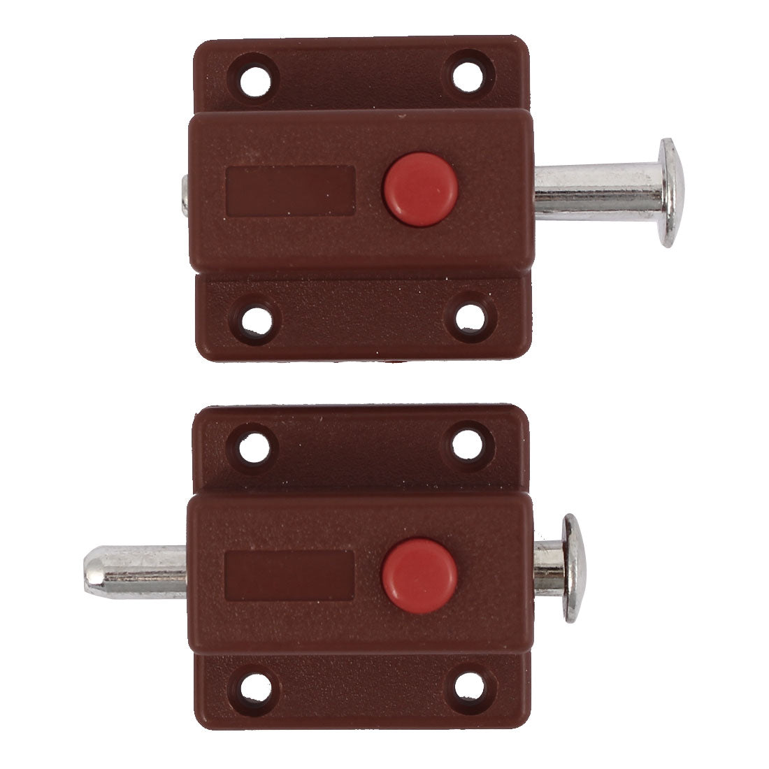 uxcell Uxcell Cupboard Door Button Control Automatic Barrel Bolt Latch Lock Brown 10pcs