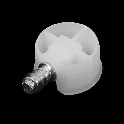 Harfington Uxcell 22mm x 20mm x 12mm Metal Peg Studs Plastic Shelf Support Screw Pins White 20 Pcs