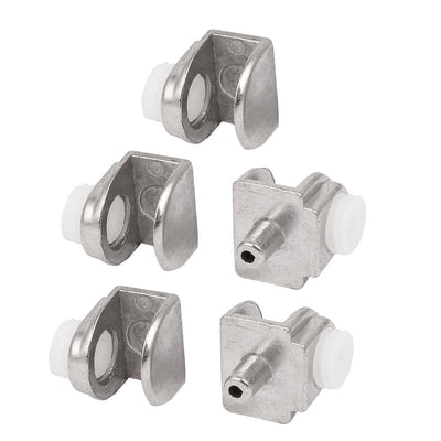 Harfington Uxcell Zinc Alloy Shelf Support Bracket Adjustable Clamp Clips 5pcs for 5-8mm Thick Glass