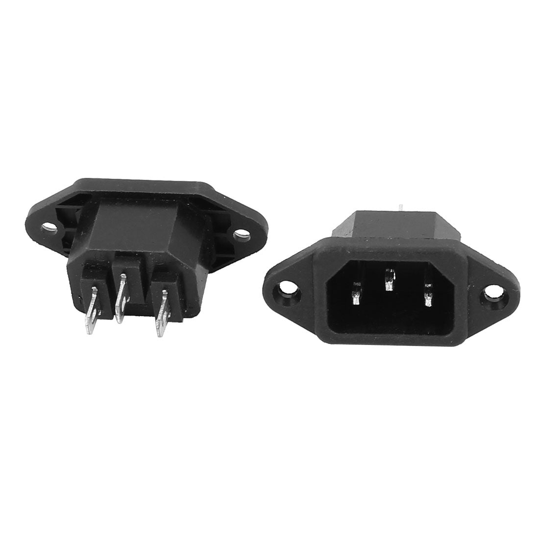uxcell Uxcell 4 Pcs AC 250V 10A IEC 320 C14 Panel Mount Adapter Power Connector Socket