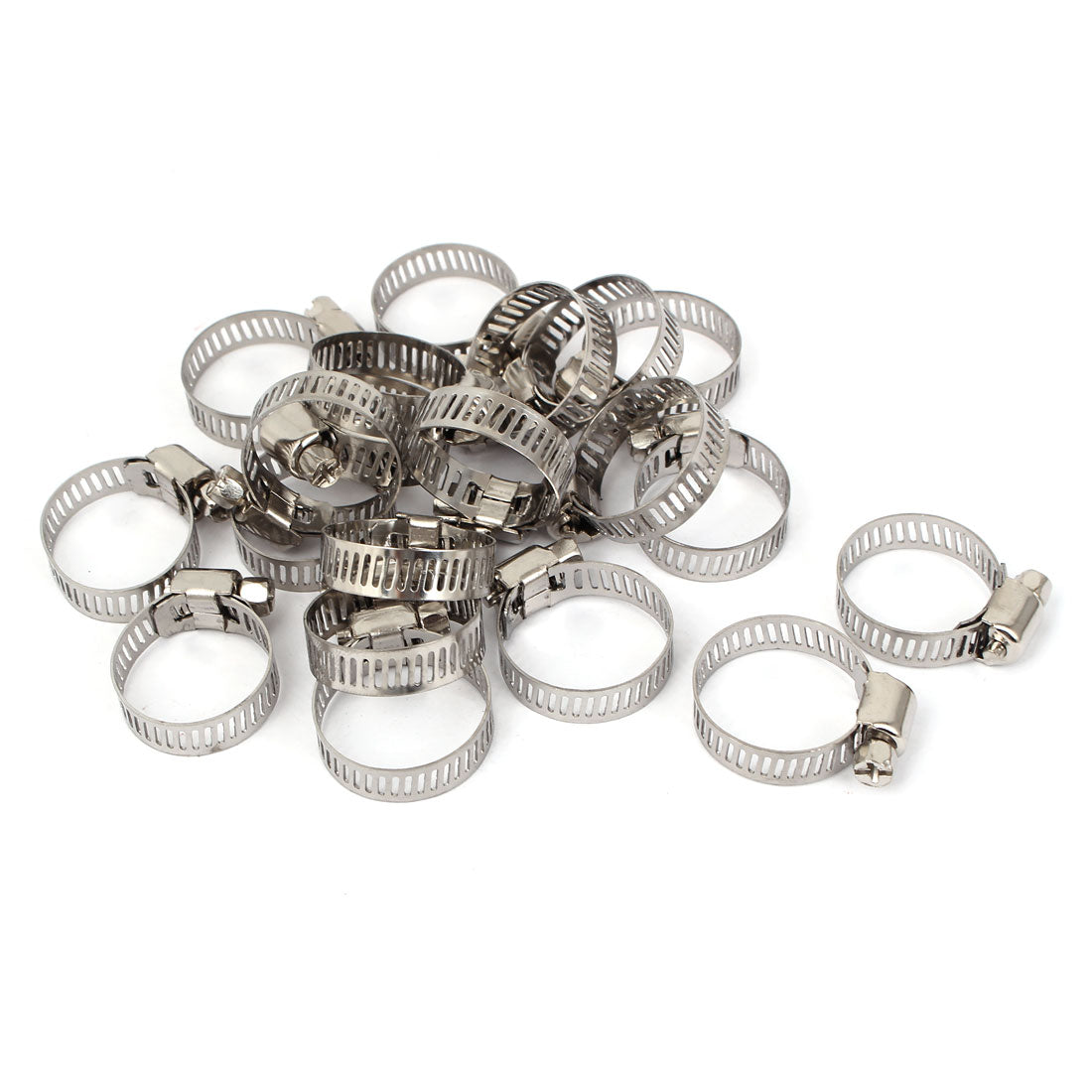 uxcell Uxcell 16-25mm Phillips Head Screws Stainless Steel Hose Clips Pipe Clamps 20 Pcs