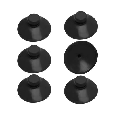 uxcell Uxcell Household Wall Rubber Round Shaped Attachable Suction Cup Black 20mm Dia 6 PCS