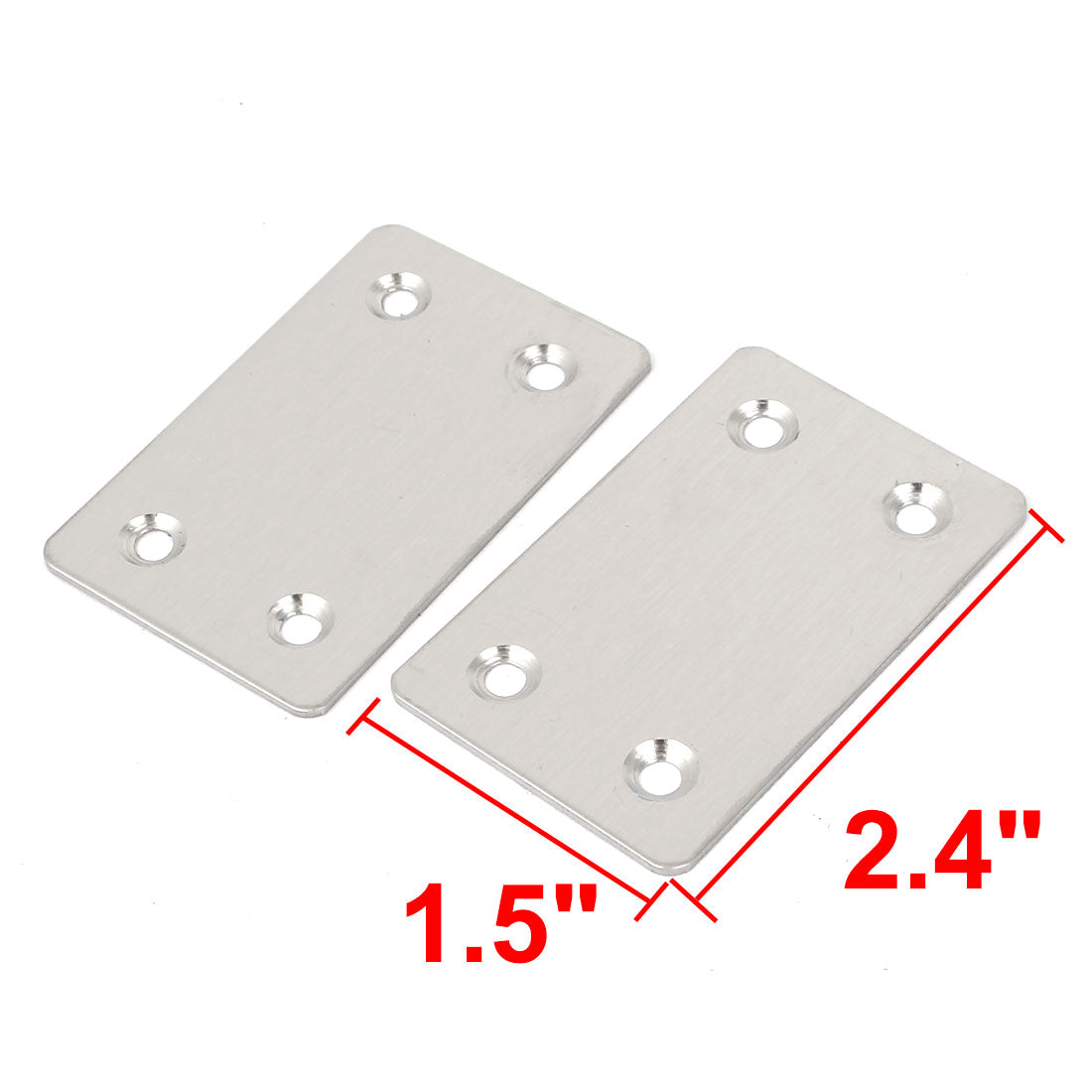 uxcell Uxcell 10pcs Metal Flat Straight Mending Plates Fixing Corner Brace 1.5mm Thickness