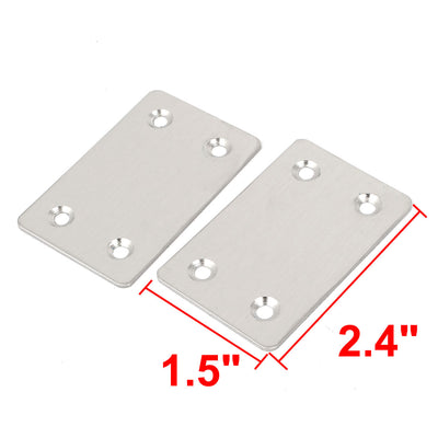 Harfington Uxcell 10pcs Metal Flat Straight Mending Plates Fixing Corner Brace 1.5mm Thickness
