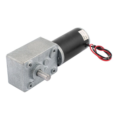 Harfington Uxcell DC 12V 5RPM 8mmx15mm Dual D-Shape Shaft Electric Power Turbo Worm Geared Motor