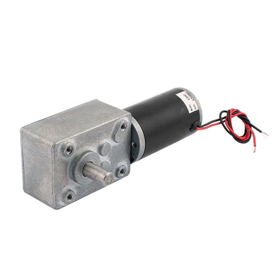Harfington Uxcell DC 12V 60RPM 8mmx15mm Dual D-Shape Shaft Electric Power Turbo Worm Geared Motor