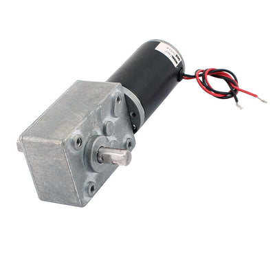 Harfington Uxcell DC 24V 10RPM 8mmx15mm Dual D-Shape Shaft Electric Power Turbo Worm Geared Motor