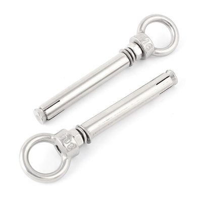 Harfington Uxcell M6 Stainless Steel Wire Rope Rawl Style Expanding Shield Anchor Eye Bolts 2pcs