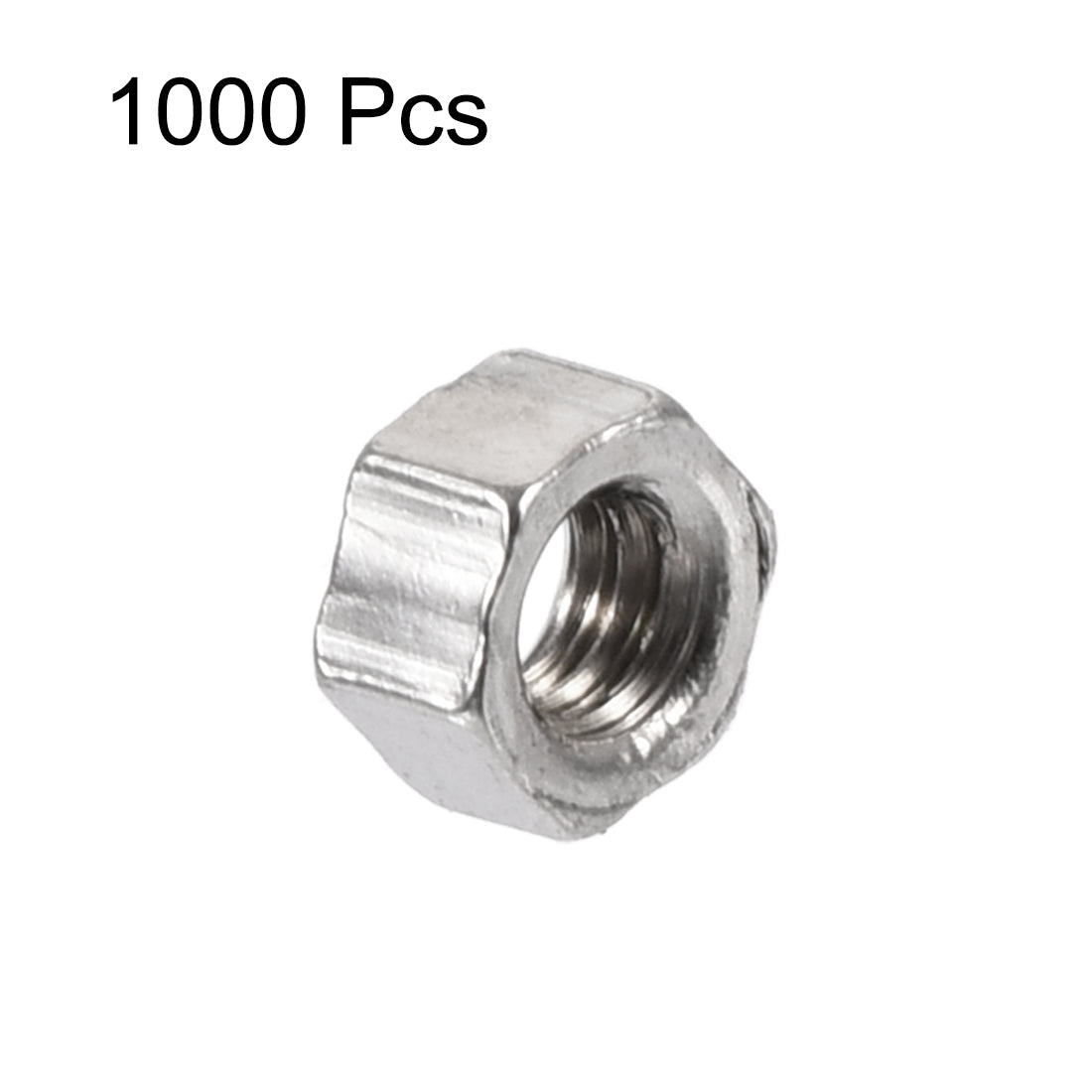 uxcell Uxcell M1.6 x 1.5mm Nickel Plated Internal Threaded Hexagon Hex Nuts DIN 934 1000PCS