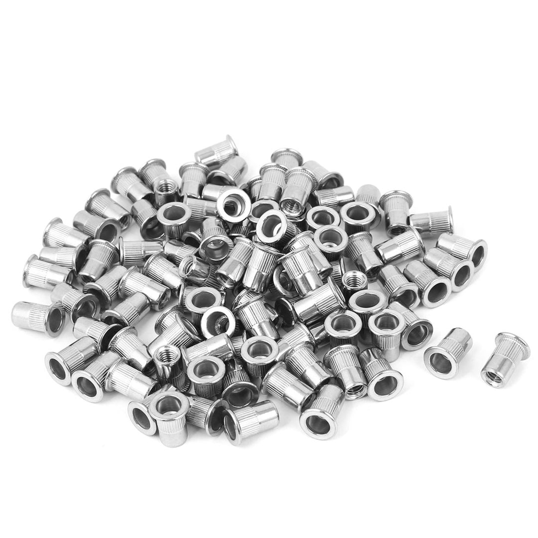 GUMIFA 10 Pcs M6 Rivet Nut, Zinc Plated Carbon Steel Flat Head Insert - View #2