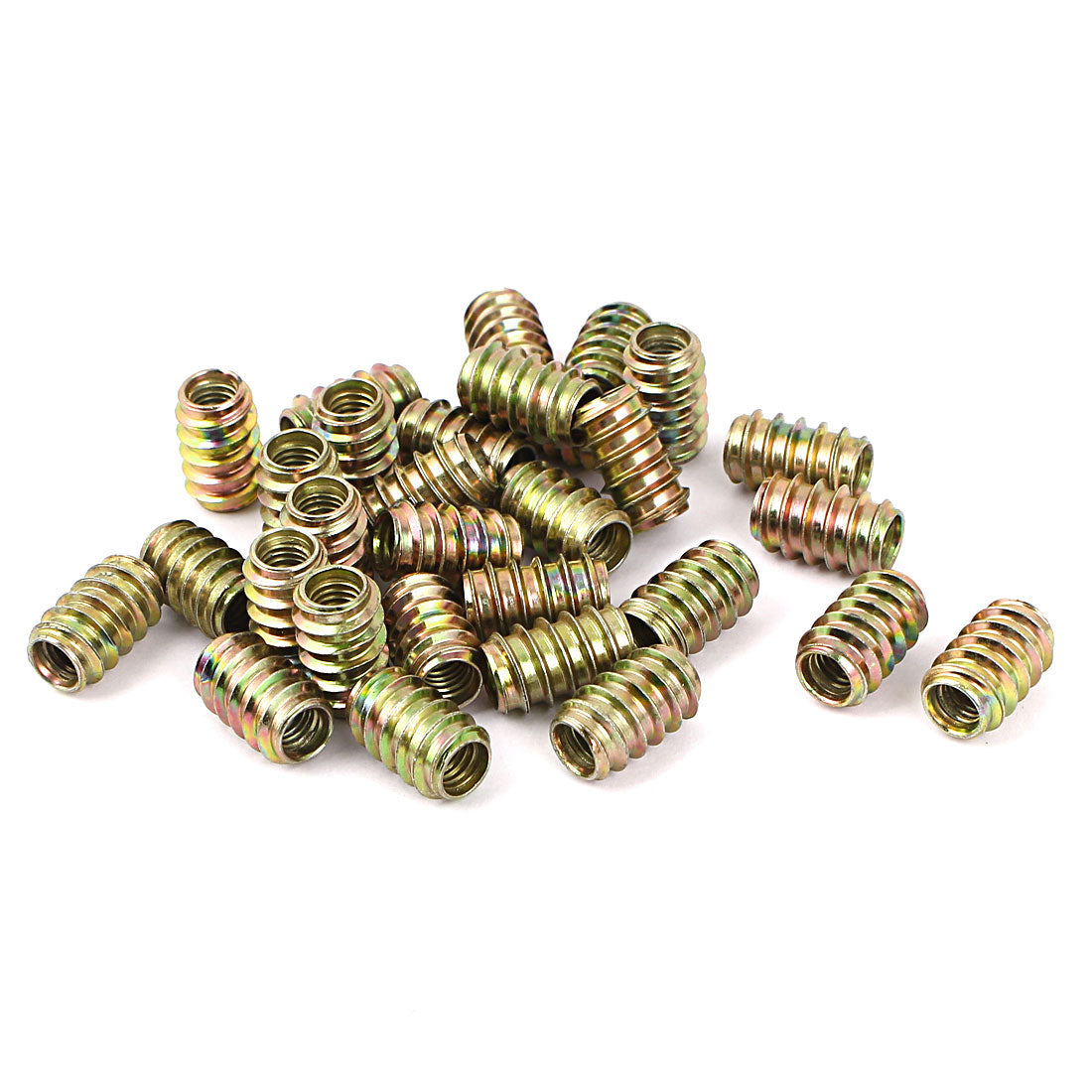 uxcell Uxcell M6 x 17mm Unhead Type E-Nut Wood Furniture Insert Nuts 30 Pcs