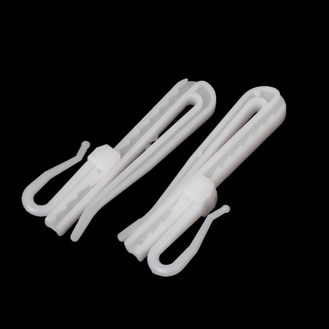 uxcell Uxcell 20pcs 7cm Length White Plastic Window Curtain Adjustable Hooks Hangers Clips