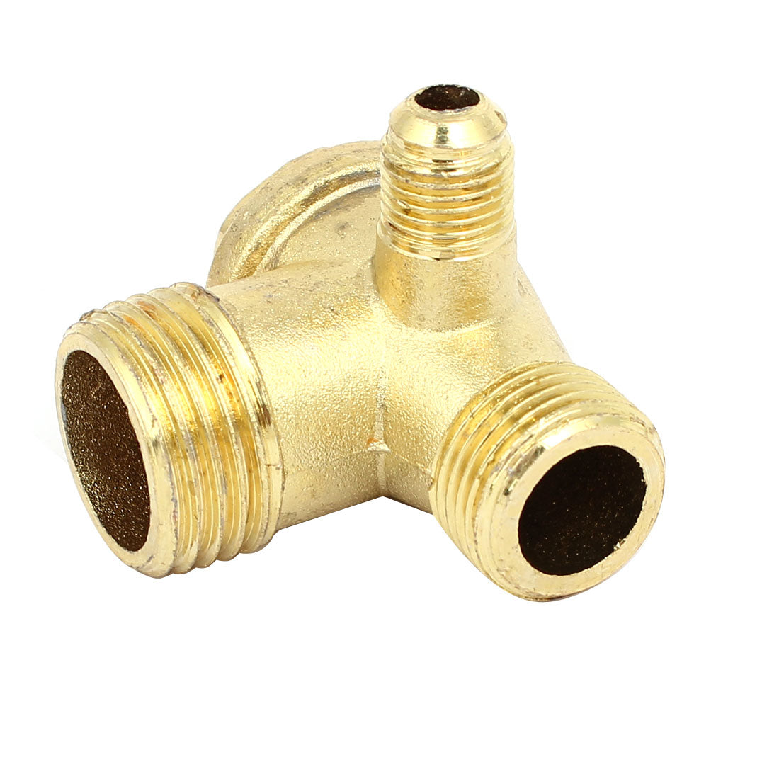 uxcell Uxcell G1/2xG3/8xG1/8 Male Thread 3-Way Vertical Air Compressor Fittings Check Valve