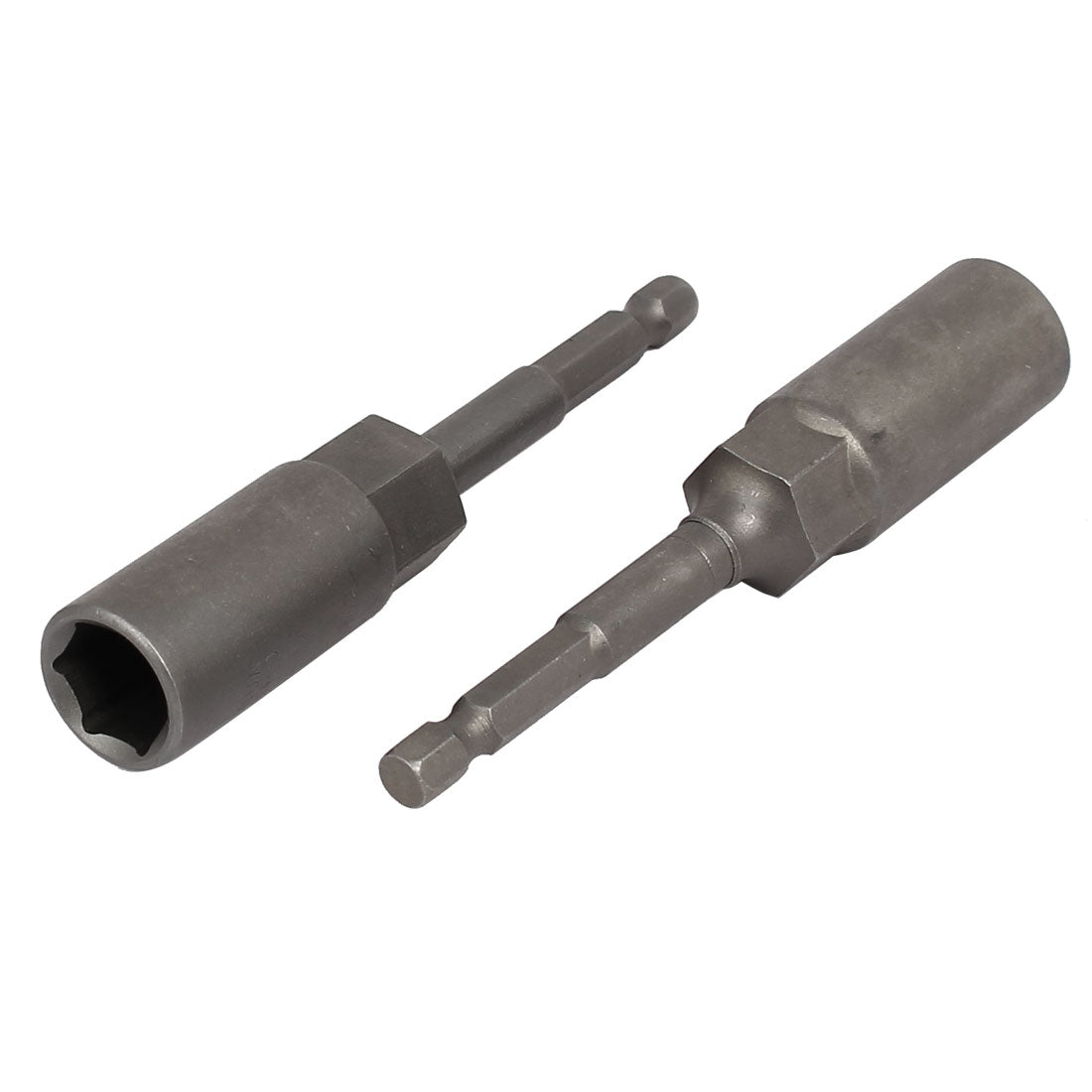 uxcell Uxcell 100mmx13mm Metal Screwdriver Drill Hex Nut Driver Socket Bit 2PCS Gray