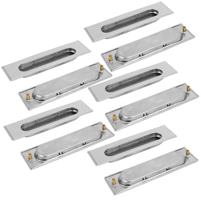 Harfington Uxcell 5.5" Length Rectangular Recessed Flush Pull Handle 10PCS for Cabinet Drawer Door