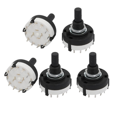 uxcell Uxcell 5PCS 2 Pole 6 Throw 12 Positions 6mm Shaft Diameter Rotary Selector Switch
