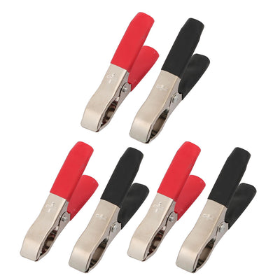 uxcell Uxcell 6PCS Car Battery Alligator Clip Electrical Test Power Clamp Red Black 30A