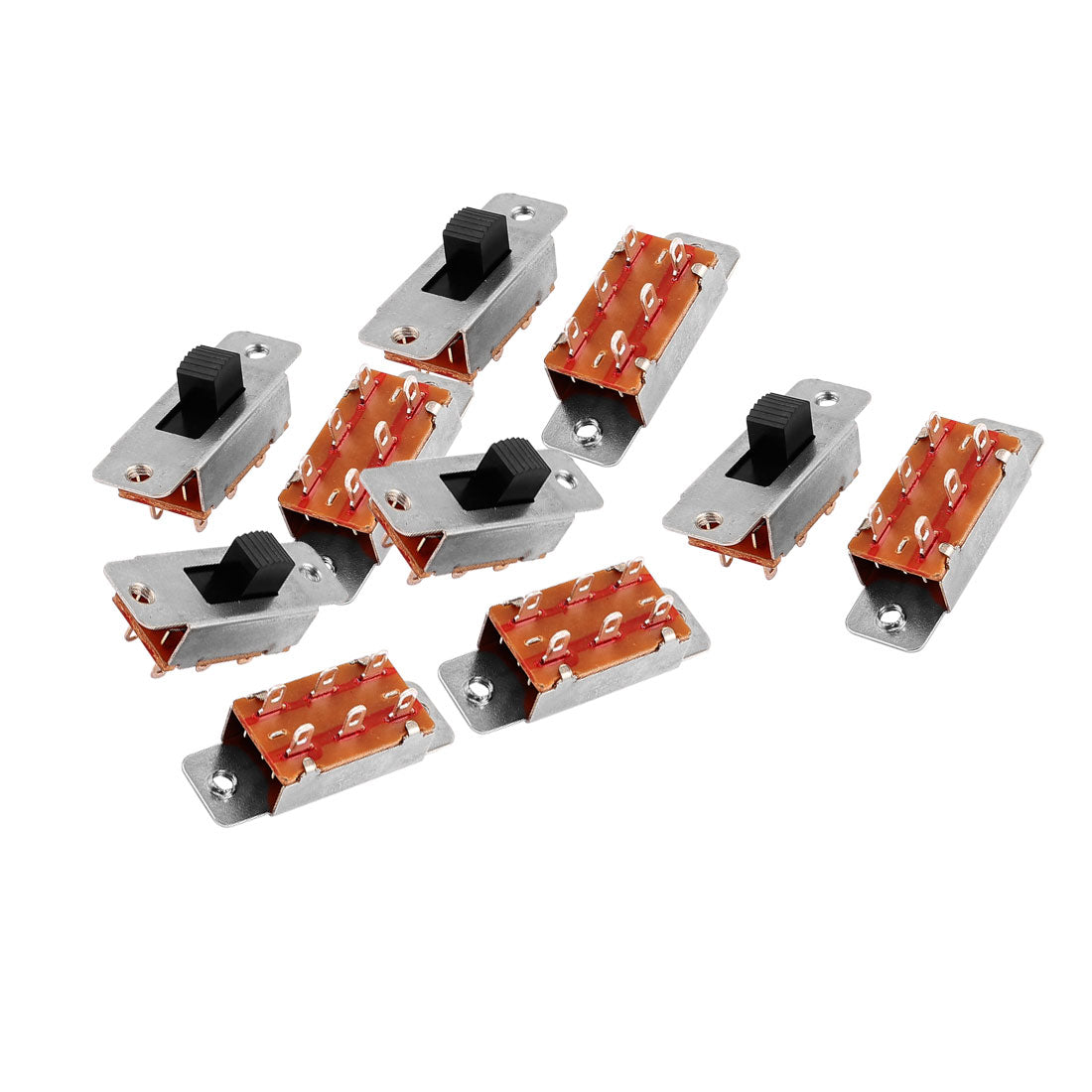 uxcell Uxcell 10 Pcs 250VAC 3A 125VAC 6A 6 Terminal 2 Position DPDT On/OFF Mini Slide Switch