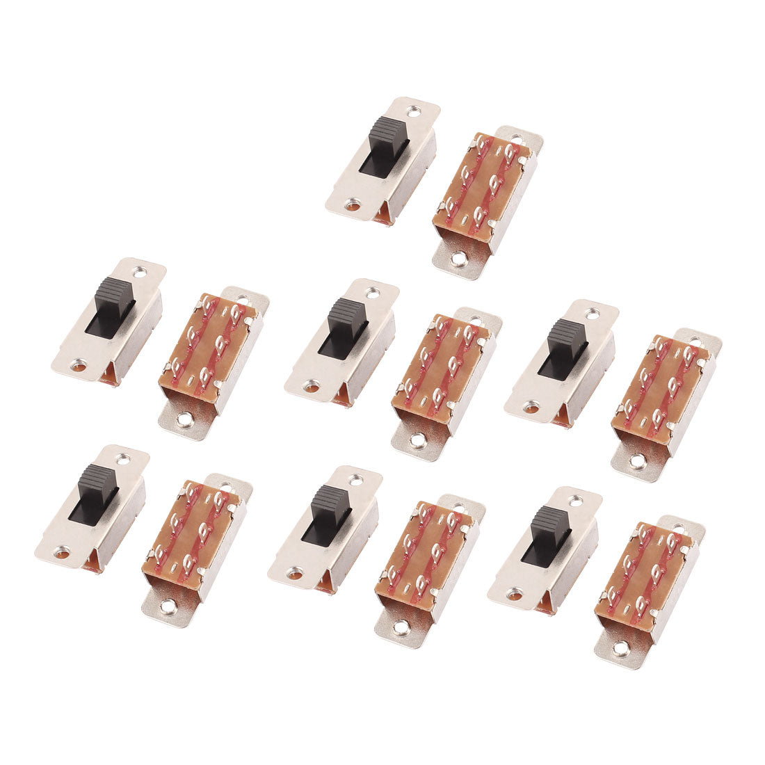 Uxcell Uxcell 14 Pcs 250VAC 3A 125VAC 6A 6 Terminal 2 Position DPDT On/OFF Mini Slide Switch