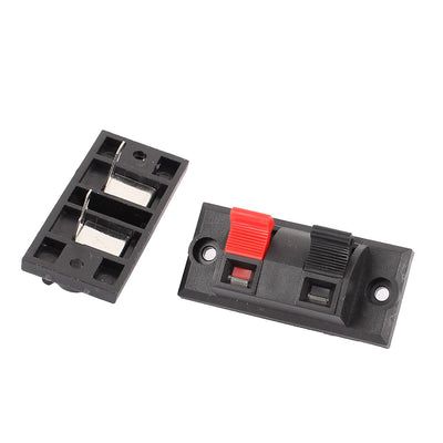 uxcell Uxcell 2Pcs 2 Way Jack Socket Spring Push Release Connector Speaker Terminal Block
