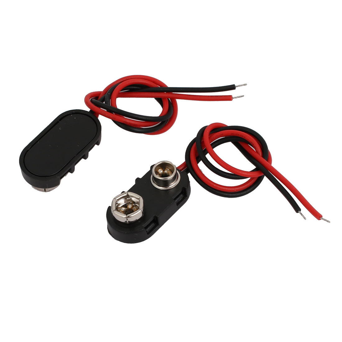 uxcell Uxcell Black Red 150mm Cable Connection 9V Battery Clips Connector Buckle 4 Pcs