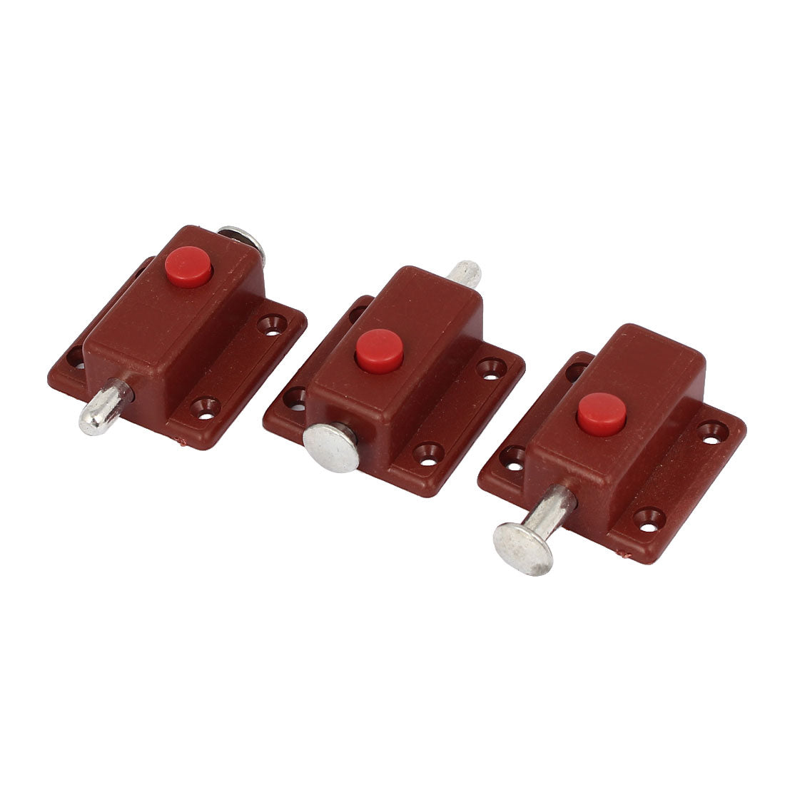 uxcell Uxcell Cabinet Wardrobe Brown Shell Press Button Automatic Barrel Bolt Latch Lock 3pcs
