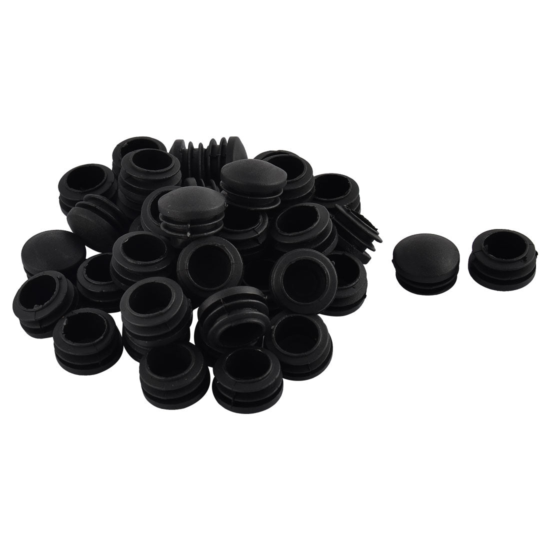 uxcell Uxcell Furniture Table Chair Legs Plastic Round Head Tube Pipe Insert Cap Cover Black 25mm Dia 40pcs