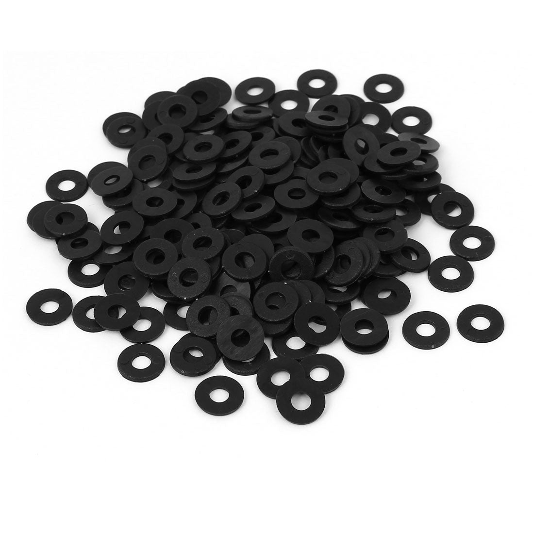 uxcell Uxcell M4x10mmx1mm Plastic Round Flat Washer Gasket Spacer Seal Ring Black 200pcs