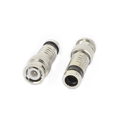 Harfington Uxcell 50 Pcs BNC Male Compression Connector Adapter RG59 Security Coaxial Cable CCTV Camera