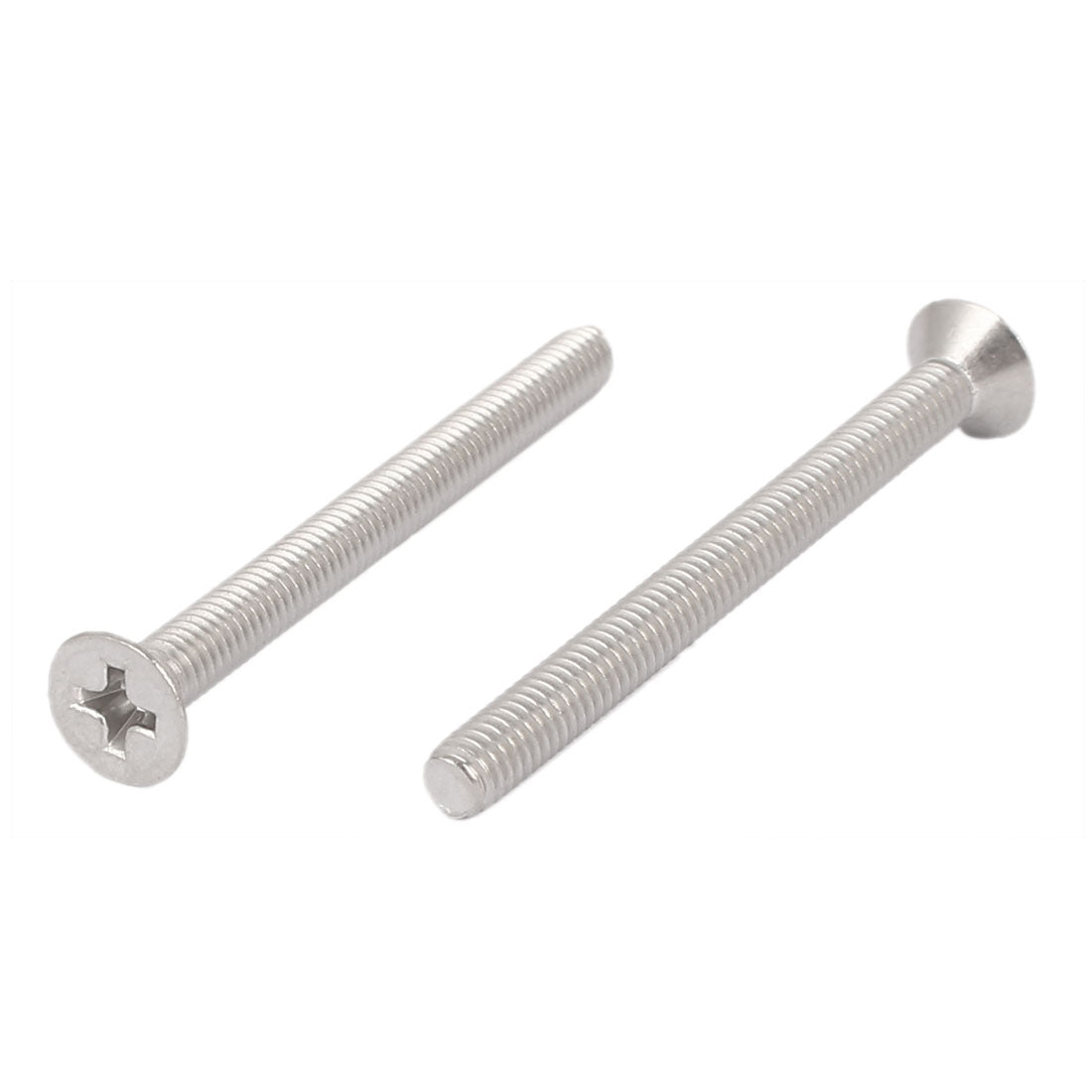 #10-24x4" Flat Head Phillips Machine Screws - Stainless Steel, Pack Of 7