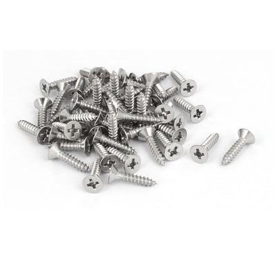 uxcell Uxcell M3.5x16mm 316 Stainless Steel Flat Head Phillips Self Tapping Screws Bolts 50pcs