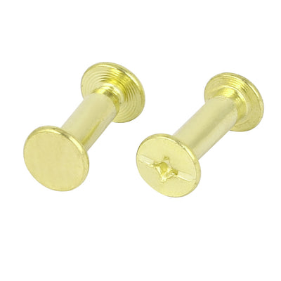 Harfington Uxcell Brass Plated Chicago Screws Binding Posts Docking Rivet 5mmx18mm 30pcs
