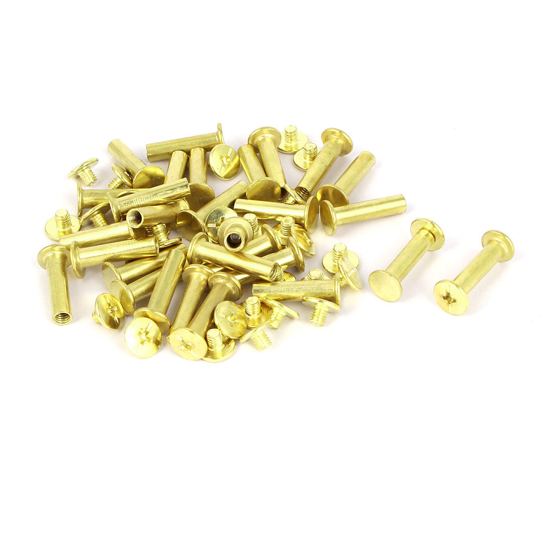 Uxcell 5mmx20mm Brass Plated Chicago Screws Binding Posts Docking Rivet ...