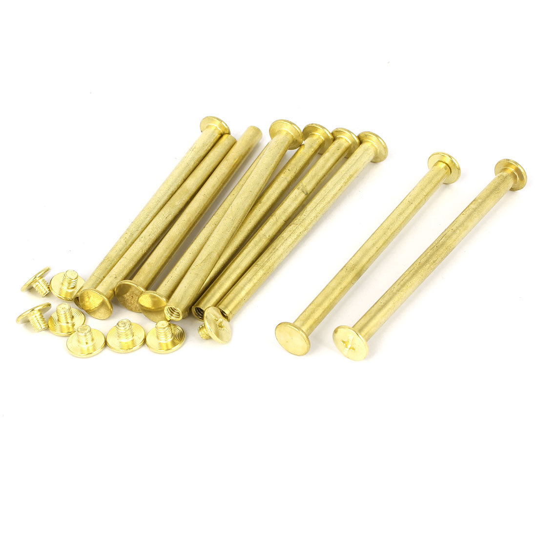 Uxcell 5mmx70mm Brass Plated Chicago Screws Binding Posts Docking Rivet ...