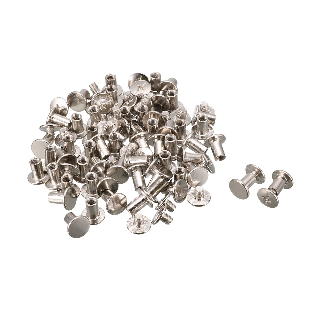 Uxcell M5x8mm Leather Craft Belt Metal Nail Rivets Chicago Screws ...