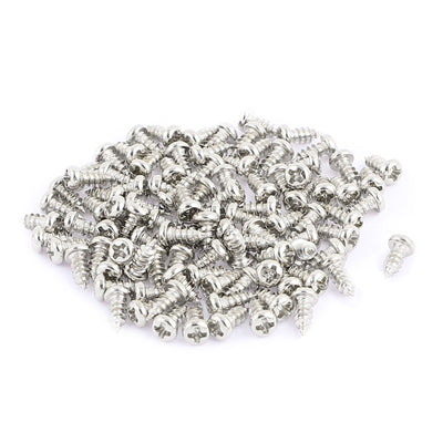 Harfington Uxcell 100pcs M2.5 x 6mm Stainless Steel Phillips Pan Round Head Self Tapping Screws