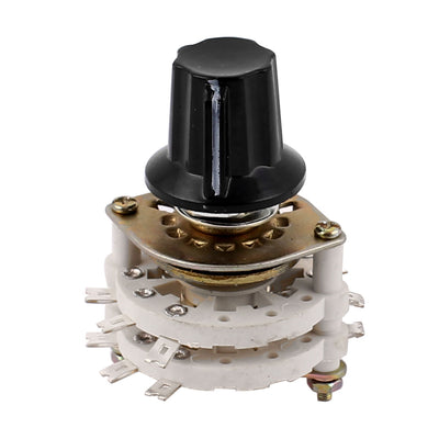uxcell Uxcell KCZ 2 Pole 8 Throw 6mm Shaft Band Channel Rotary Switch Selector 46mm Height w Cap