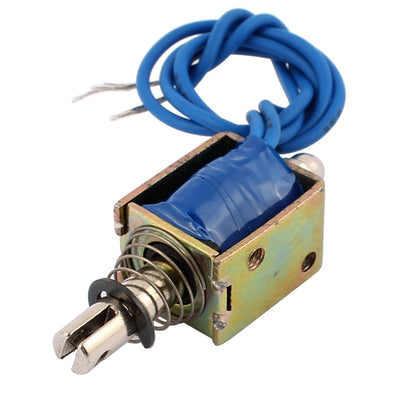 Harfington Uxcell JF-0520B DC 12V 0.3A 4N Pull Push Type Open Frame Solenoid Electromagnet