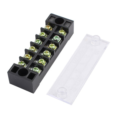 Harfington Uxcell 5Pcs 600V 15A 6 Positions 6P Dual Rows Covered Barrier Screw Terminal Blocks