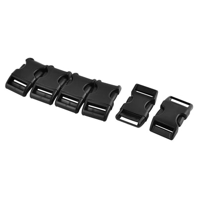 Harfington Uxcell Suitcase Backpack Strap Plastic Connecting Side Quick Release Buckle Black 20mm 6pcs