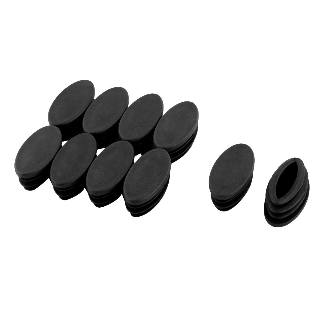 uxcell Uxcell Table Chair Leg Plastic Oval Pipe Tube Insert Cap Black 20 x 39mm 10 Pcs