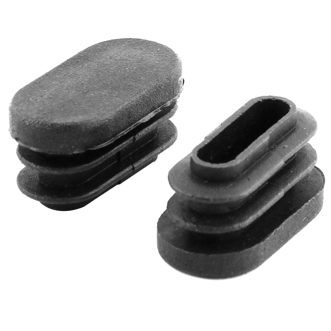 uxcell Uxcell Desk Feet Legs Plastic Oval Shaped Tube Pipe Inserts End Caps Black 20 PCS