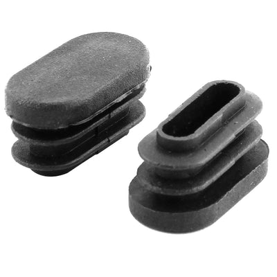 Harfington Uxcell Table Chair Legs Plastic Oval Shaped Tube Pipe Inserts End Caps Black 70 PCS