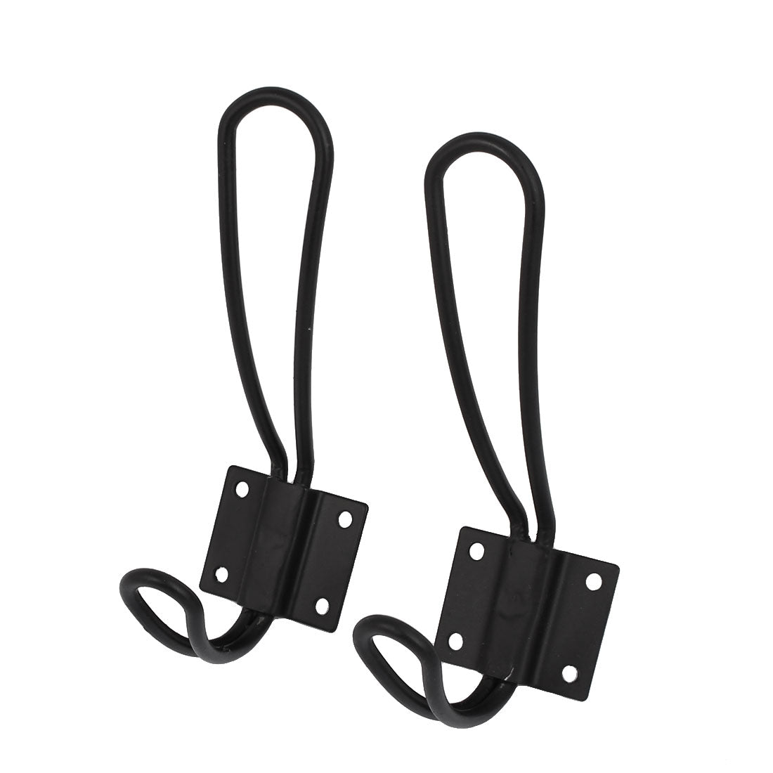 uxcell Uxcell Clothes Towels Display Wall Mounted Hanger Hook Bracket Black 2pcs