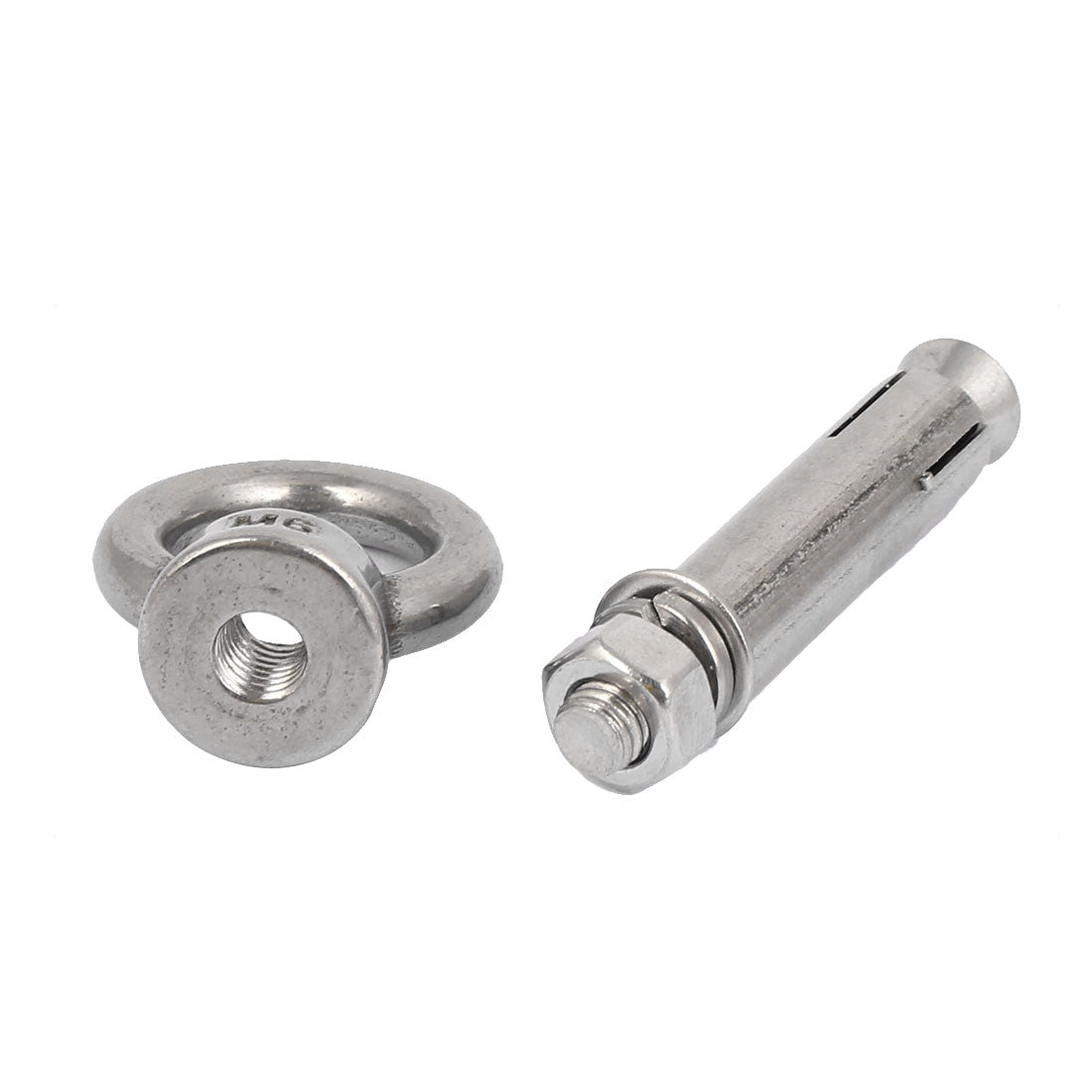 uxcell Uxcell M6x50mm Wall 304 Stainless Steel Expansion Screws Closed Hook Shield Bolts 2pcs