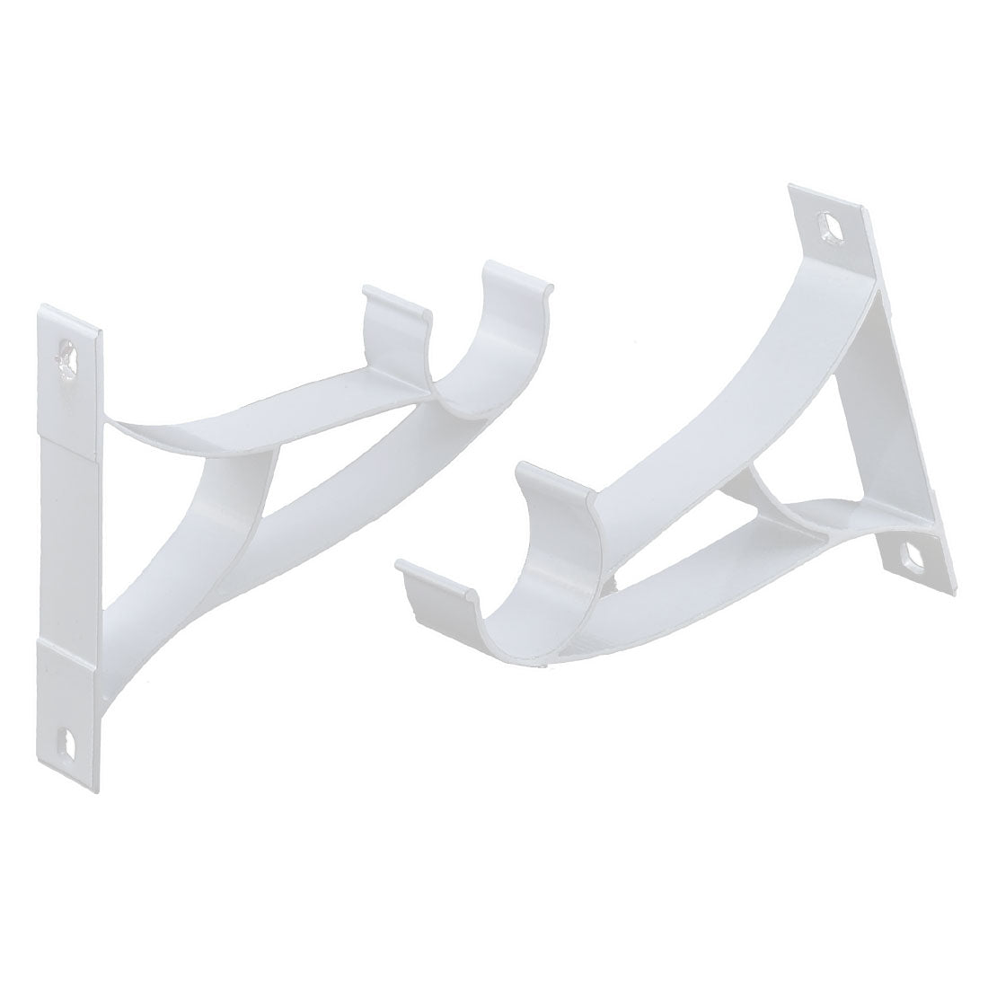 uxcell Uxcell Drapery Curtain Wall mount Single Groove Rod Bracket White 24mm Dia 6pcs